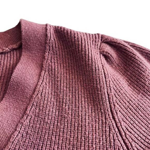 Zara mauve cropped rib knit cardigan size Small - Picture 10 of 10